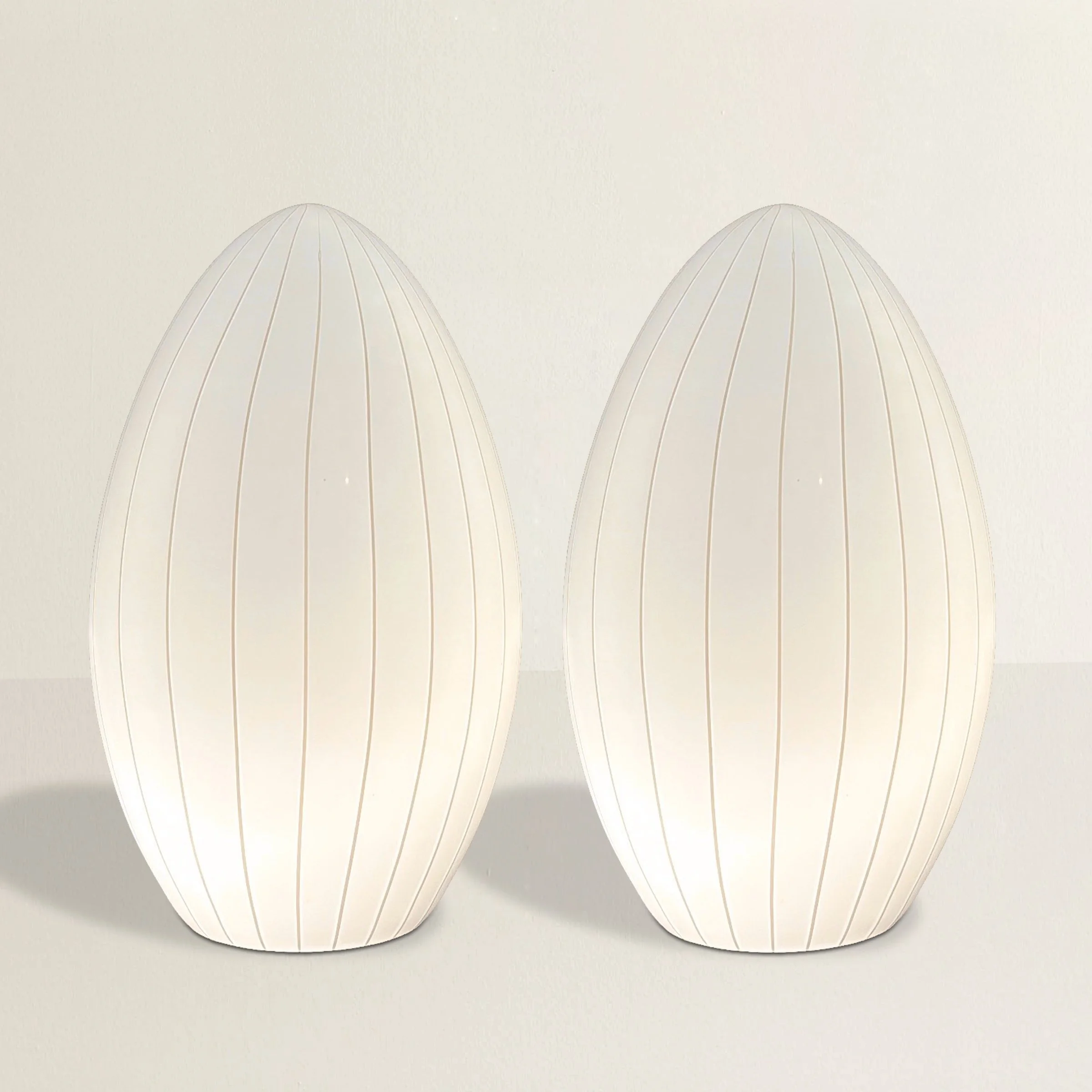 effetre international murano 3点セット Pair of Mid-Century Italian Effetre Murano Egg Lamps — RIGHT | PROPER